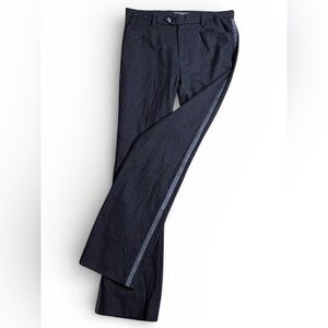 Joseph Gray Wool Pants with Side Stripe, Size Large